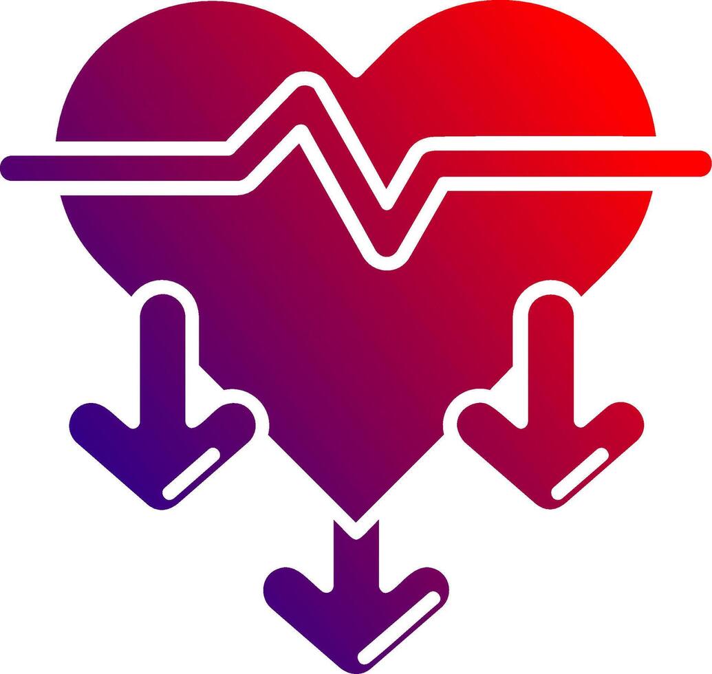 Heart rate Solid Gradient Icon vector