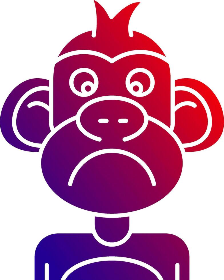Sad Solid Gradient Icon vector