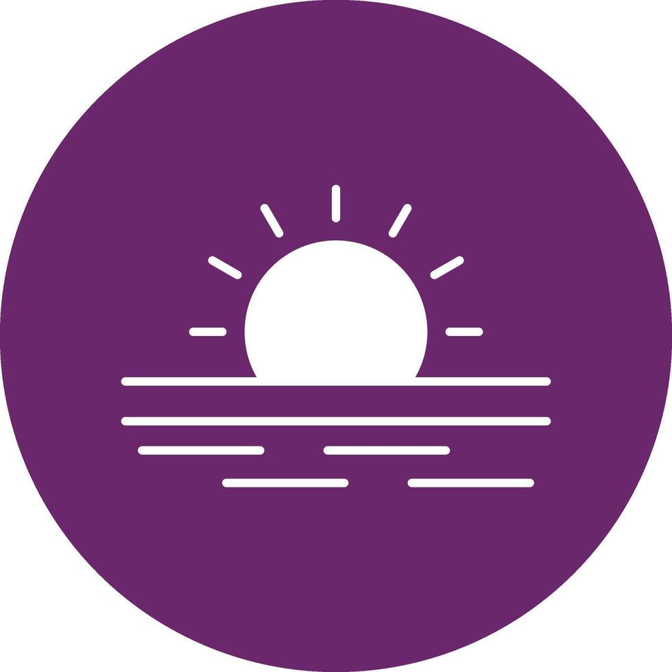 Ramadan Sunrise Glyph Circle Icon vector
