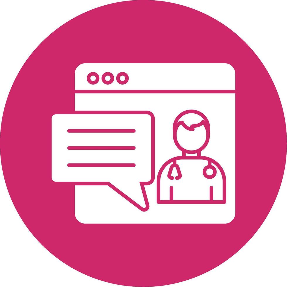Online Doctor Glyph Circle Icon vector