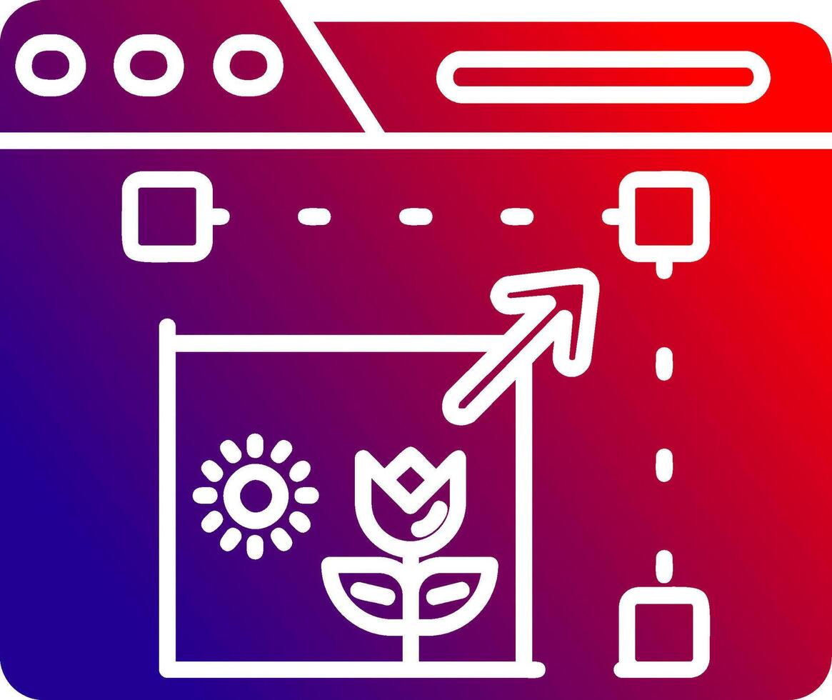 Resize Solid Gradient Icon vector