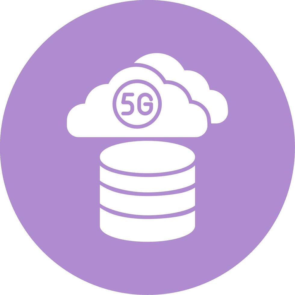 Cloud Database Glyph Circle Icon vector