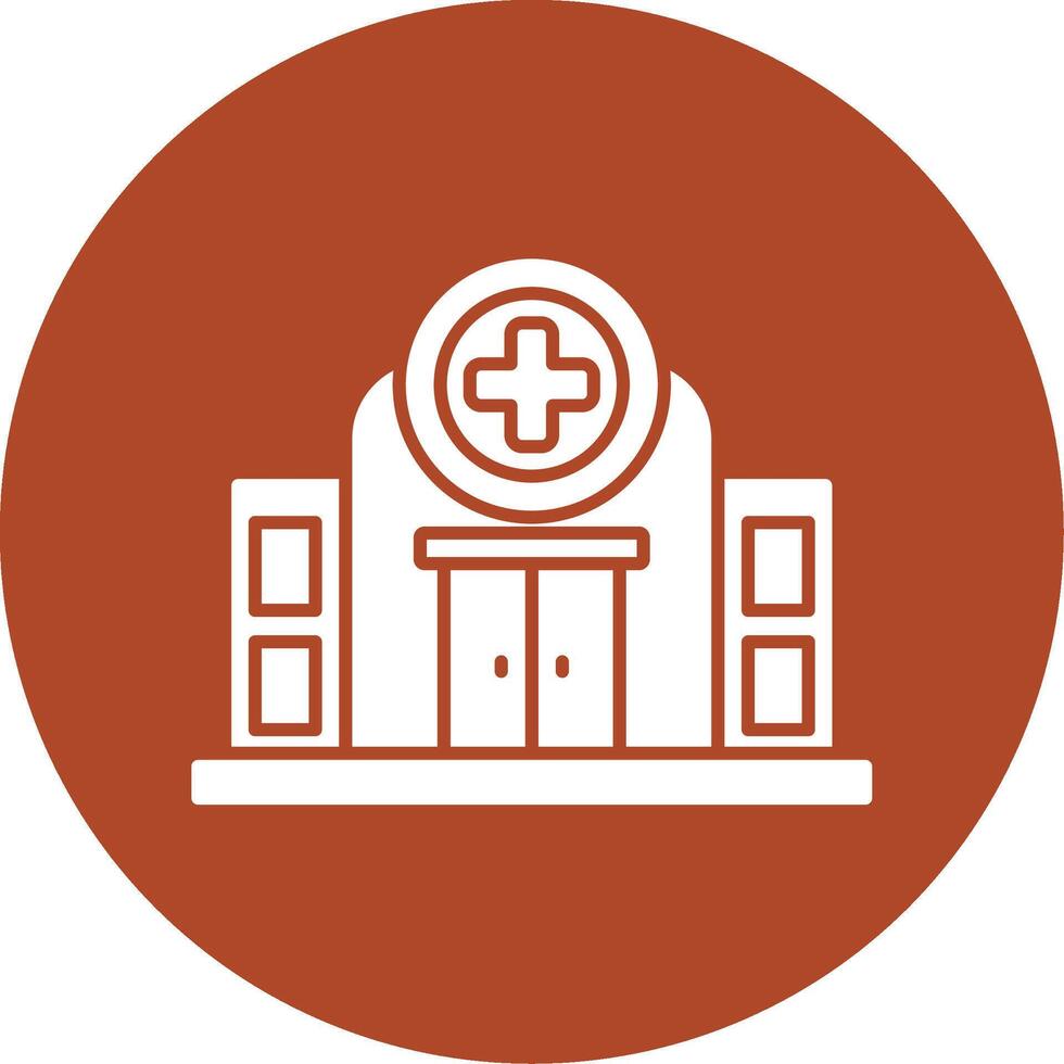 Hospital Glyph Circle Icon vector