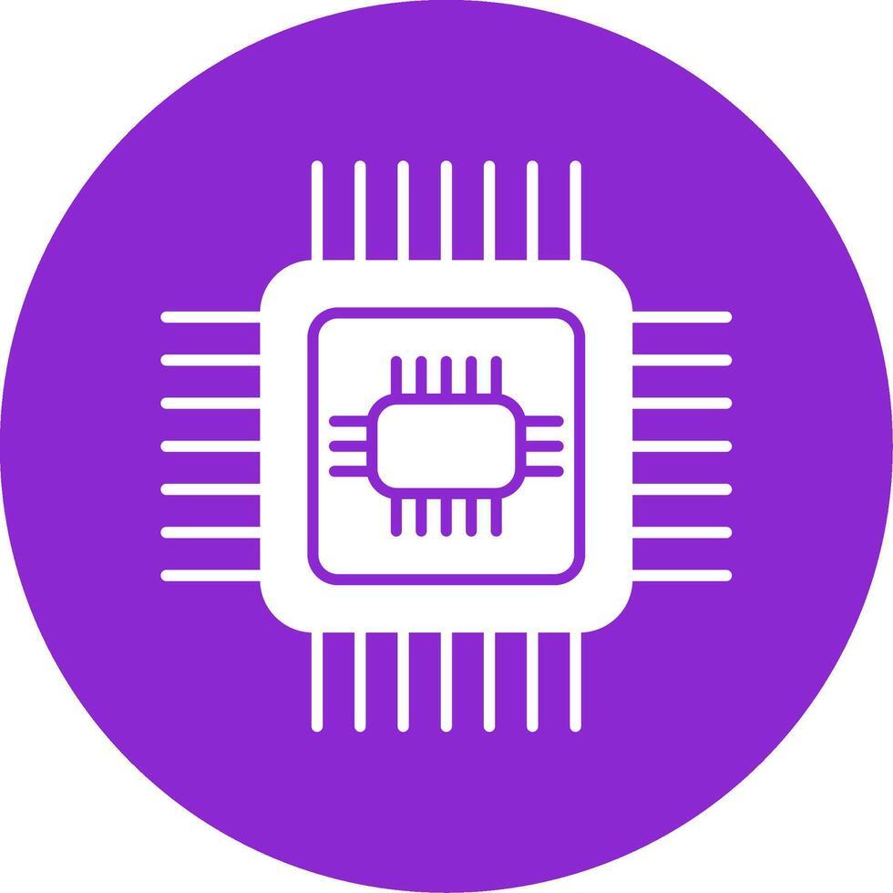 Cpu Glyph Circle Icon vector