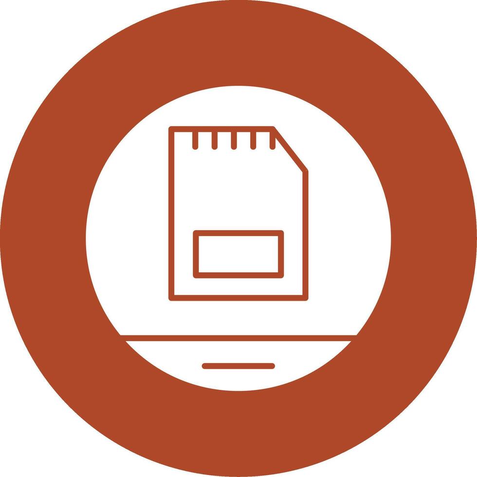 Memory Card Glyph Circle Icon vector