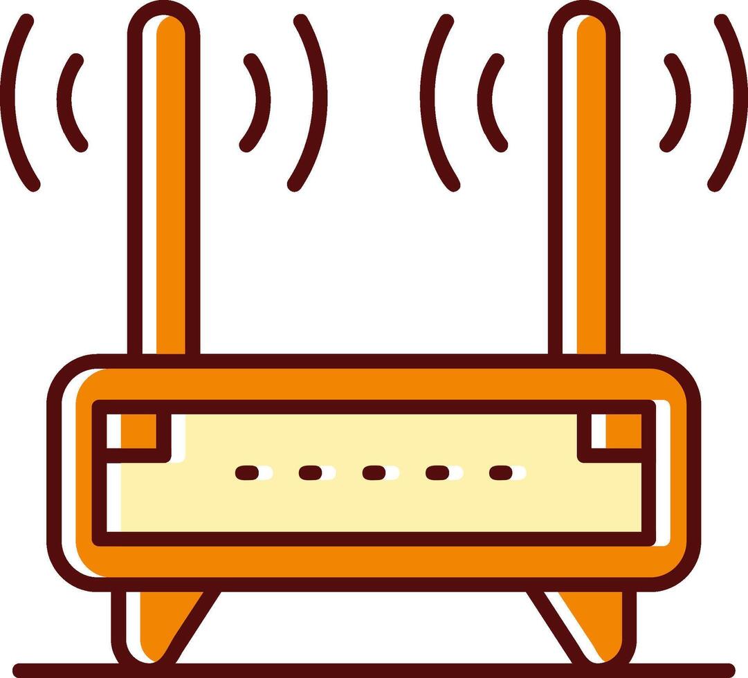 Router filled Sliped Retro Icon vector