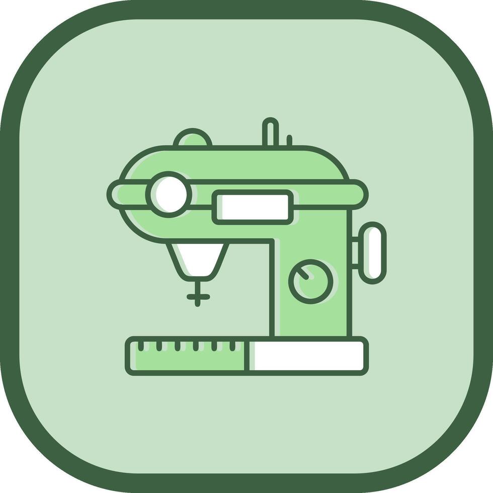 Sewing Line filled sliped Icon vector