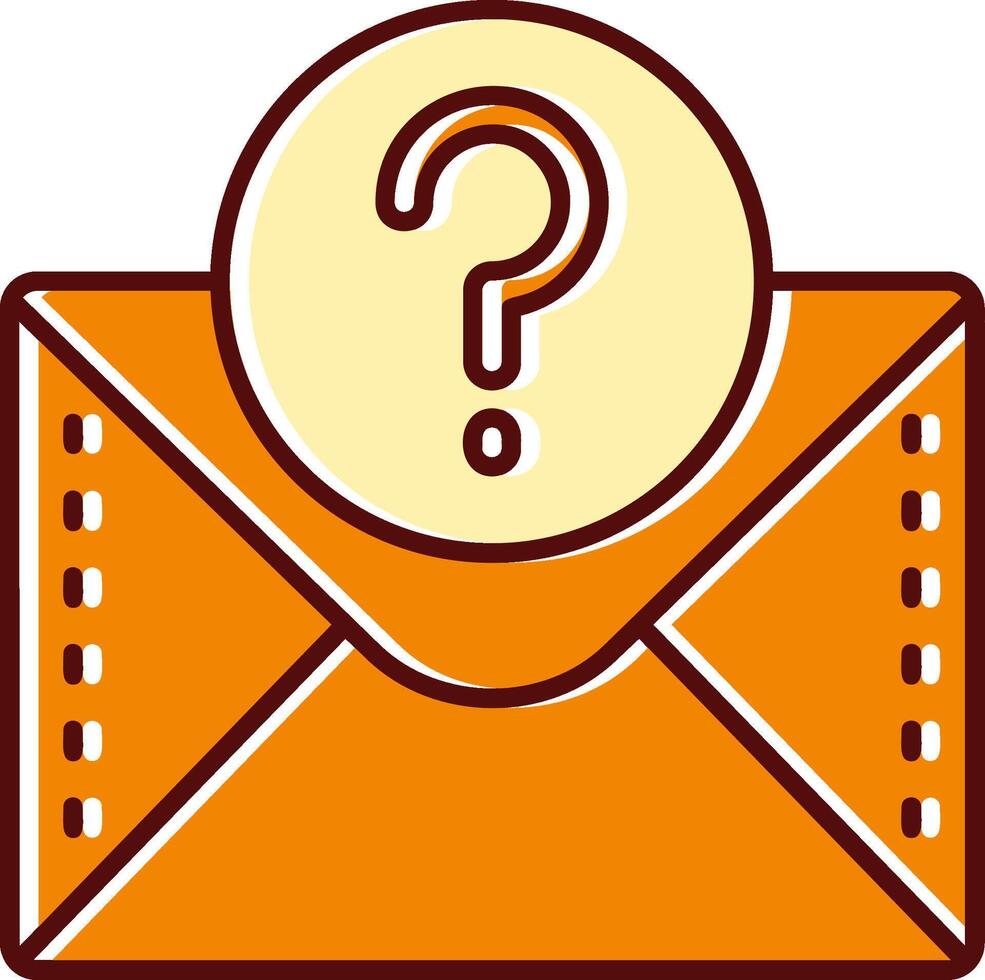 Question mark filled Sliped Retro Icon vector
