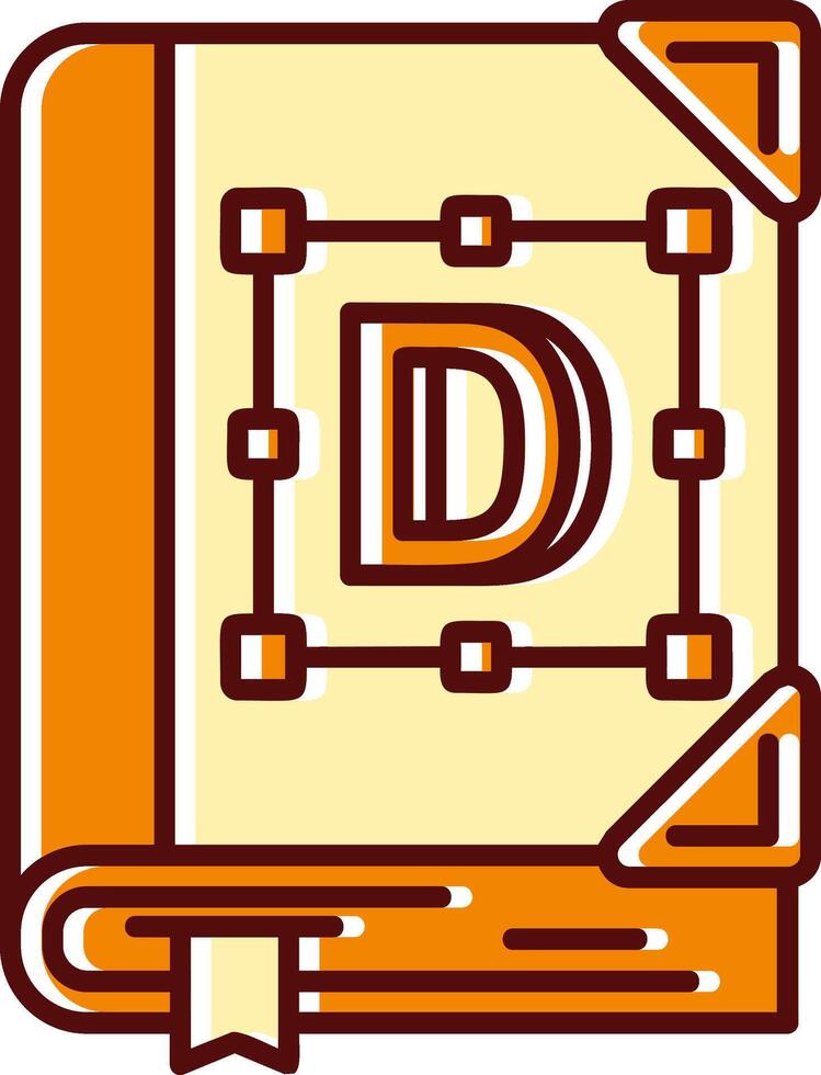 Font filled Sliped Retro Icon vector