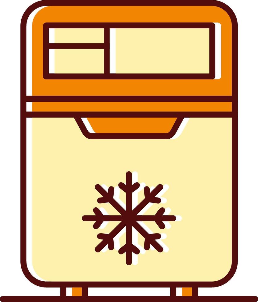 Refrigerator filled Sliped Retro Icon vector