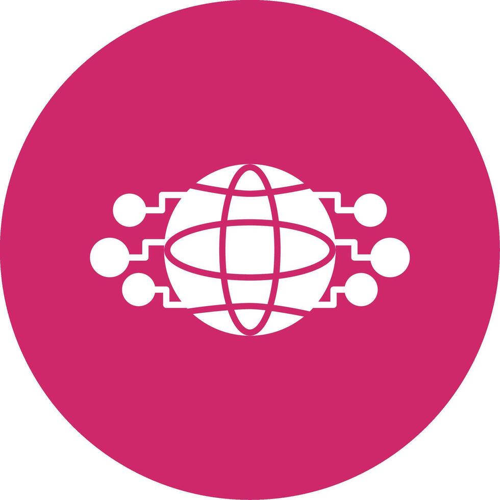 World Glyph Circle Icon vector
