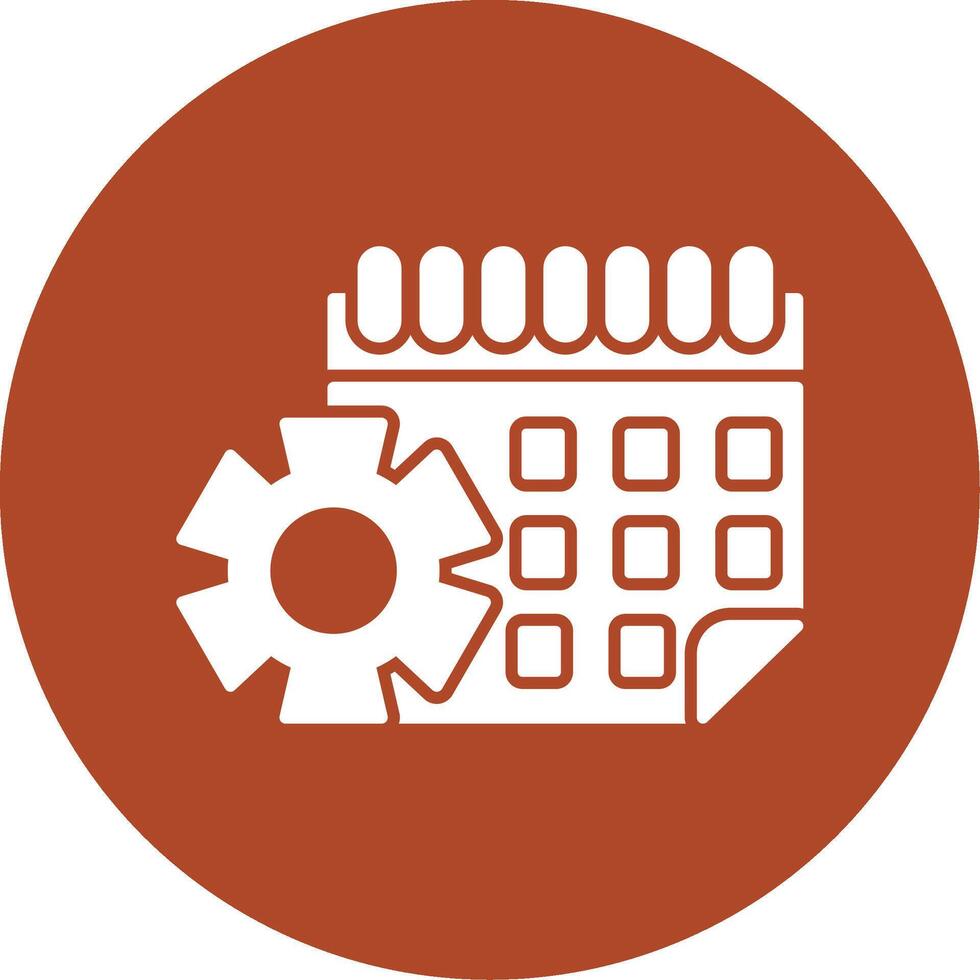 Calendar Glyph Circle Icon vector