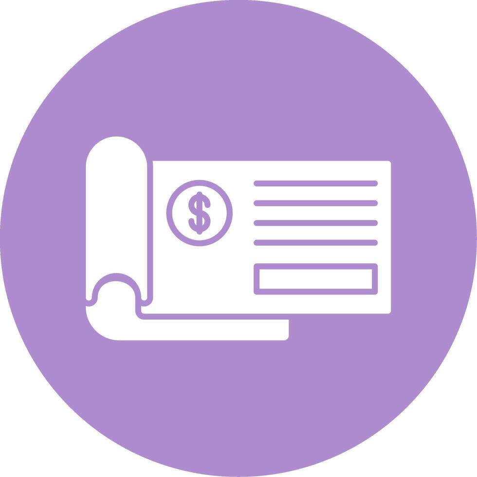 Bank Check Glyph Circle Icon vector