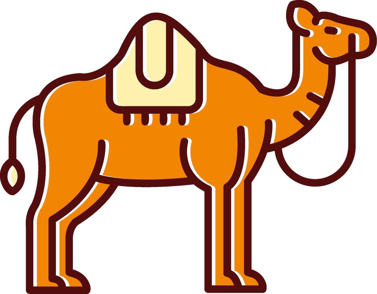 Camel filled Sliped Retro Icon vector