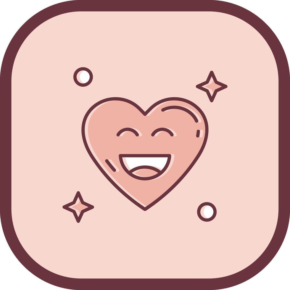 Happy Line filled sliped Icon vector