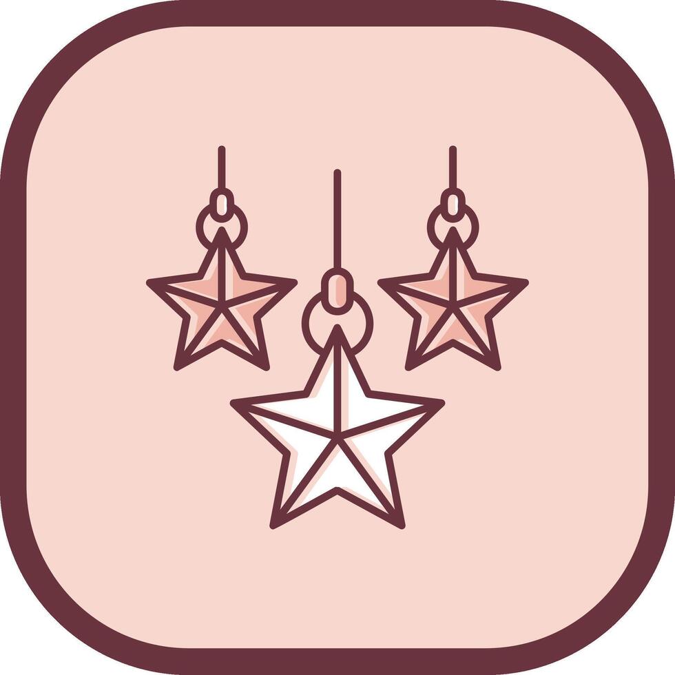 Christmas star Line filled sliped Icon vector