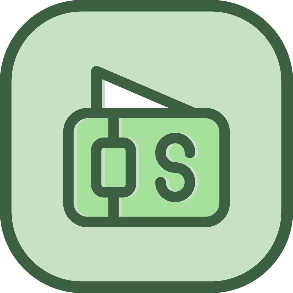 Wallet Line filled sliped Icon vector