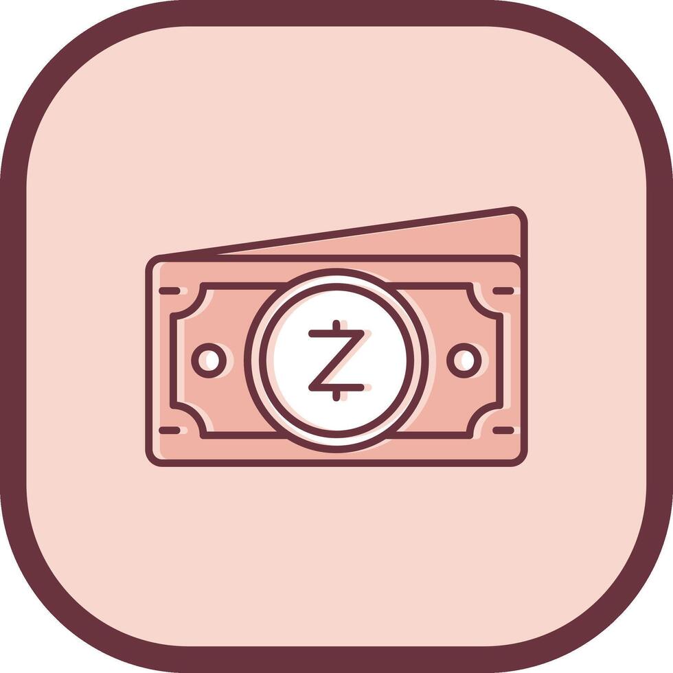 Zcash Line filled sliped Icon vector