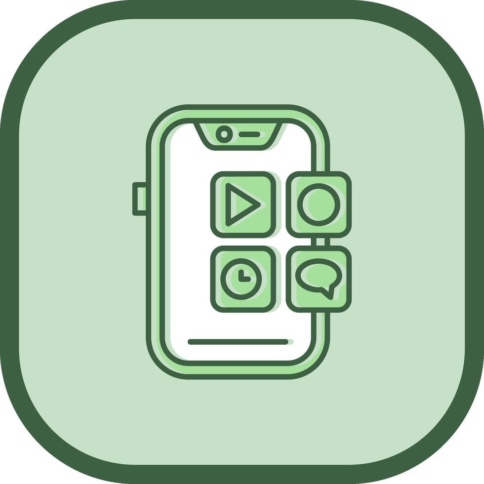 Mobile application Line filled sliped Icon vector