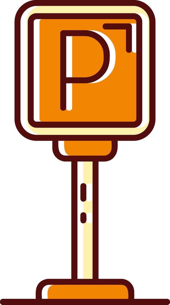 Parking filled Sliped Retro Icon vector