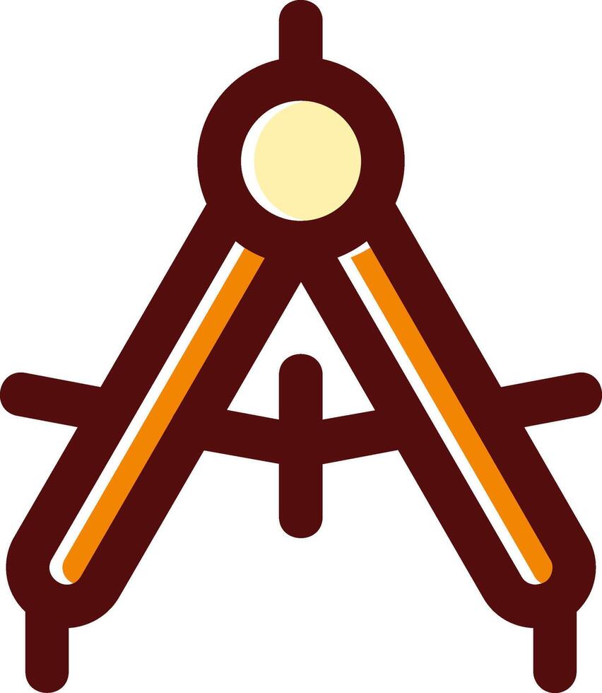 Drawing compass filled Sliped Retro Icon vector