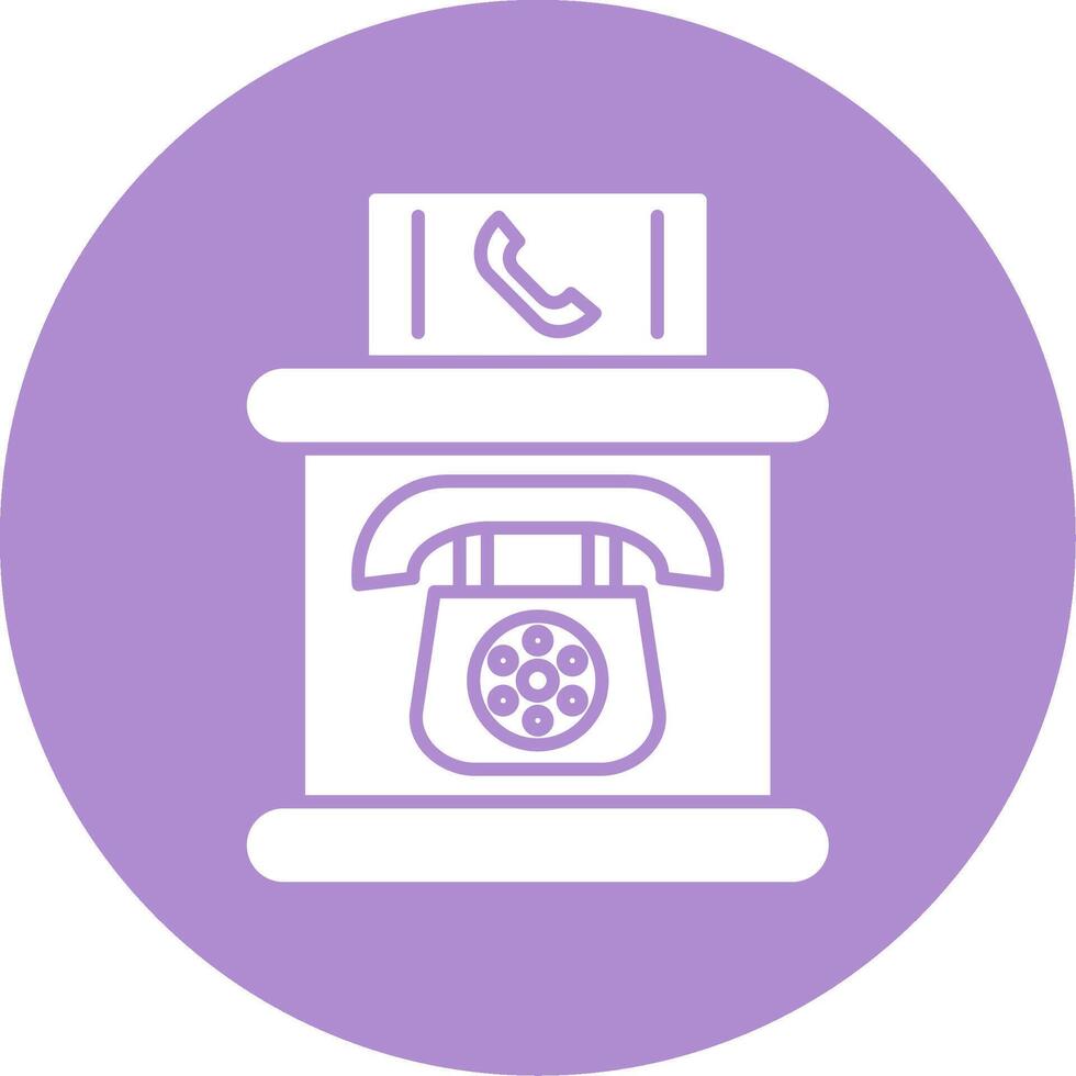 Telephone Booth Glyph Circle Icon vector