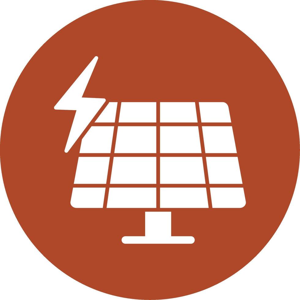Solar Panel Glyph Circle Icon vector