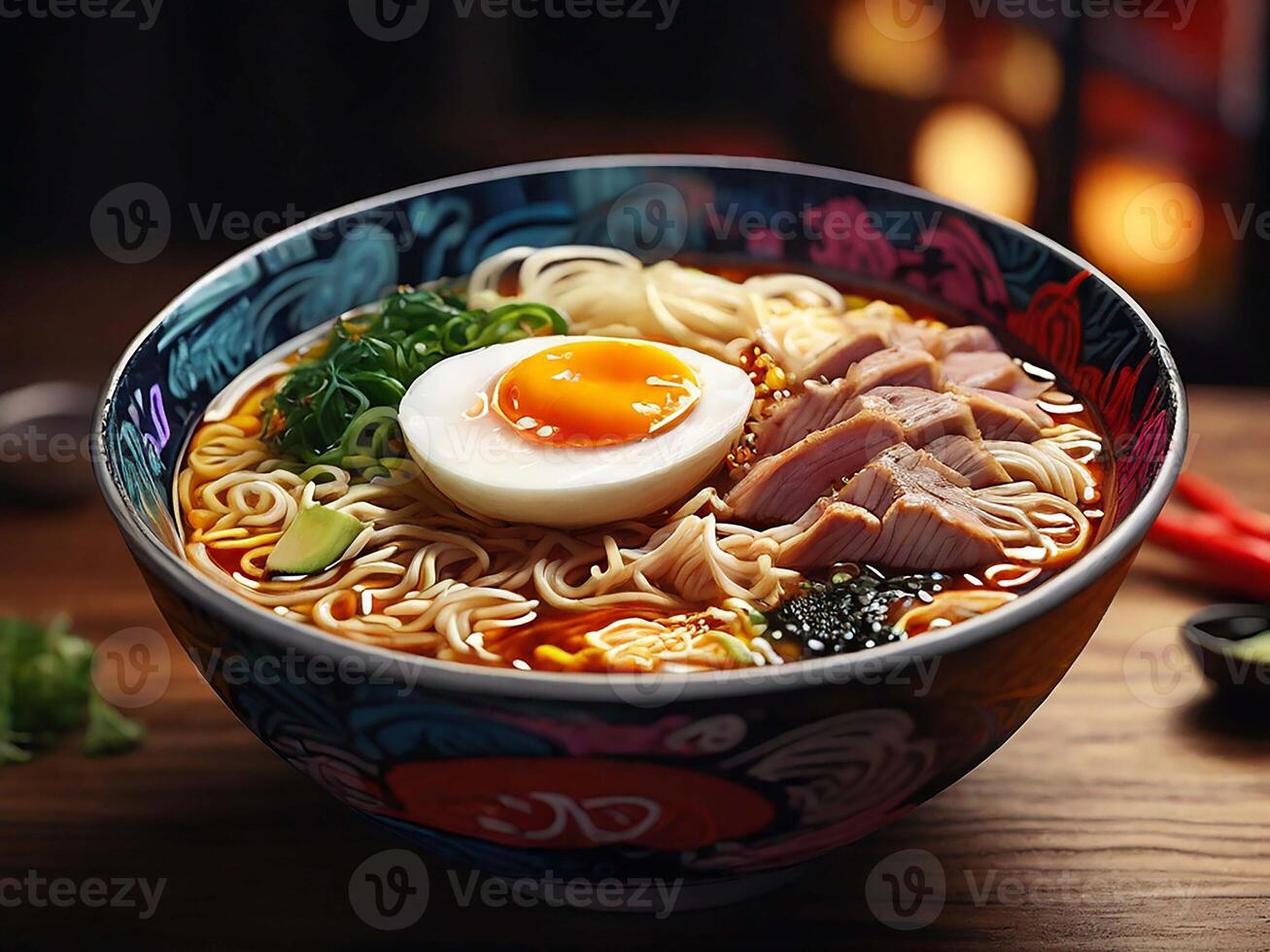 AI generated a bowl of ramen. generative ai photo