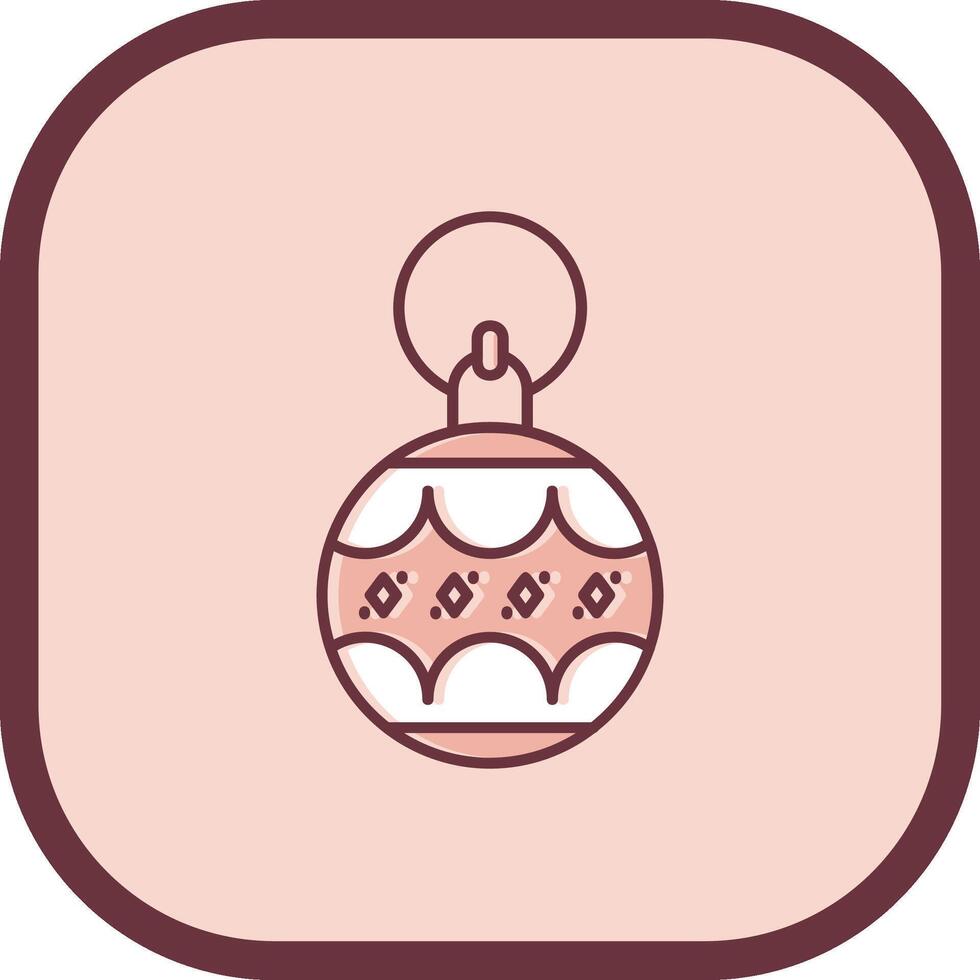Bauble Line filled sliped Icon vector