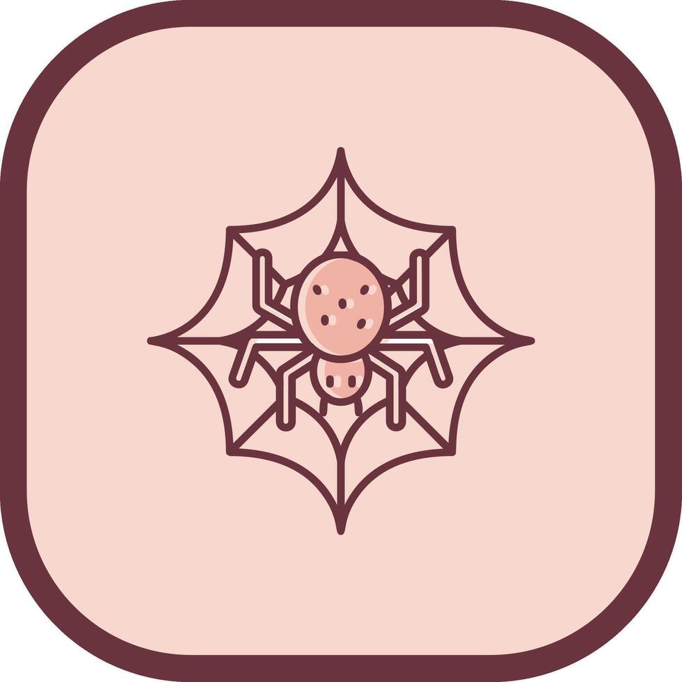 Spider web Line filled sliped Icon vector