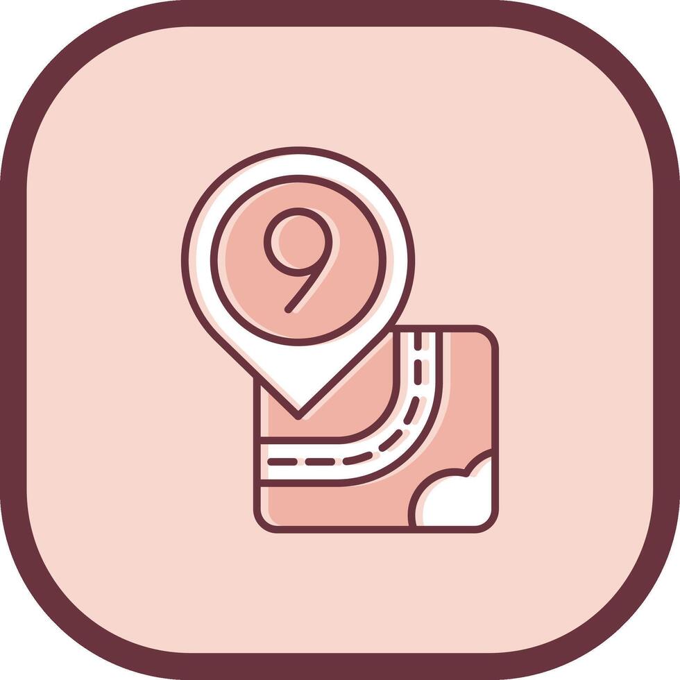Nine Line filled sliped Icon vector