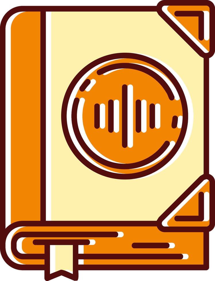 Audio book filled Sliped Retro Icon vector