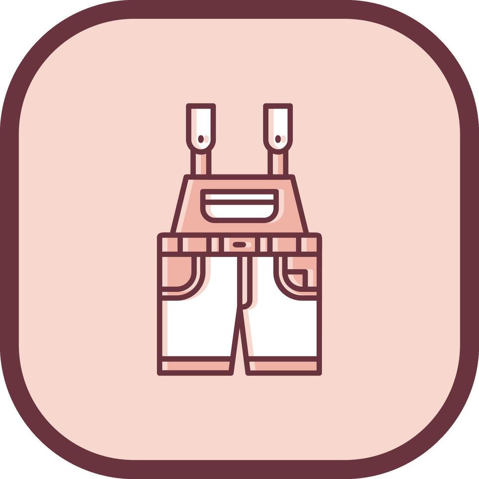 Overalls Line filled sliped Icon vector