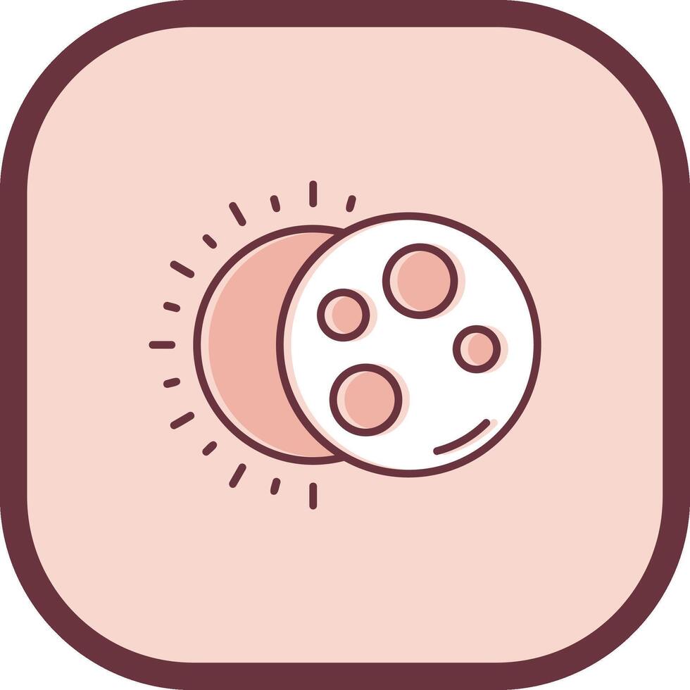 Eclipse Line filled sliped Icon vector