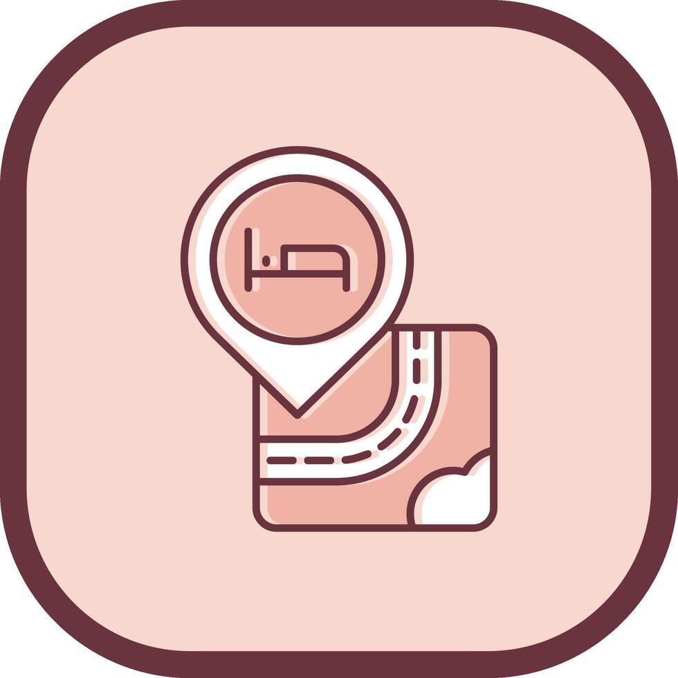 Hotel Line filled sliped Icon vector