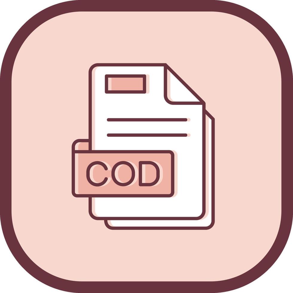 Cod Line filled sliped Icon vector