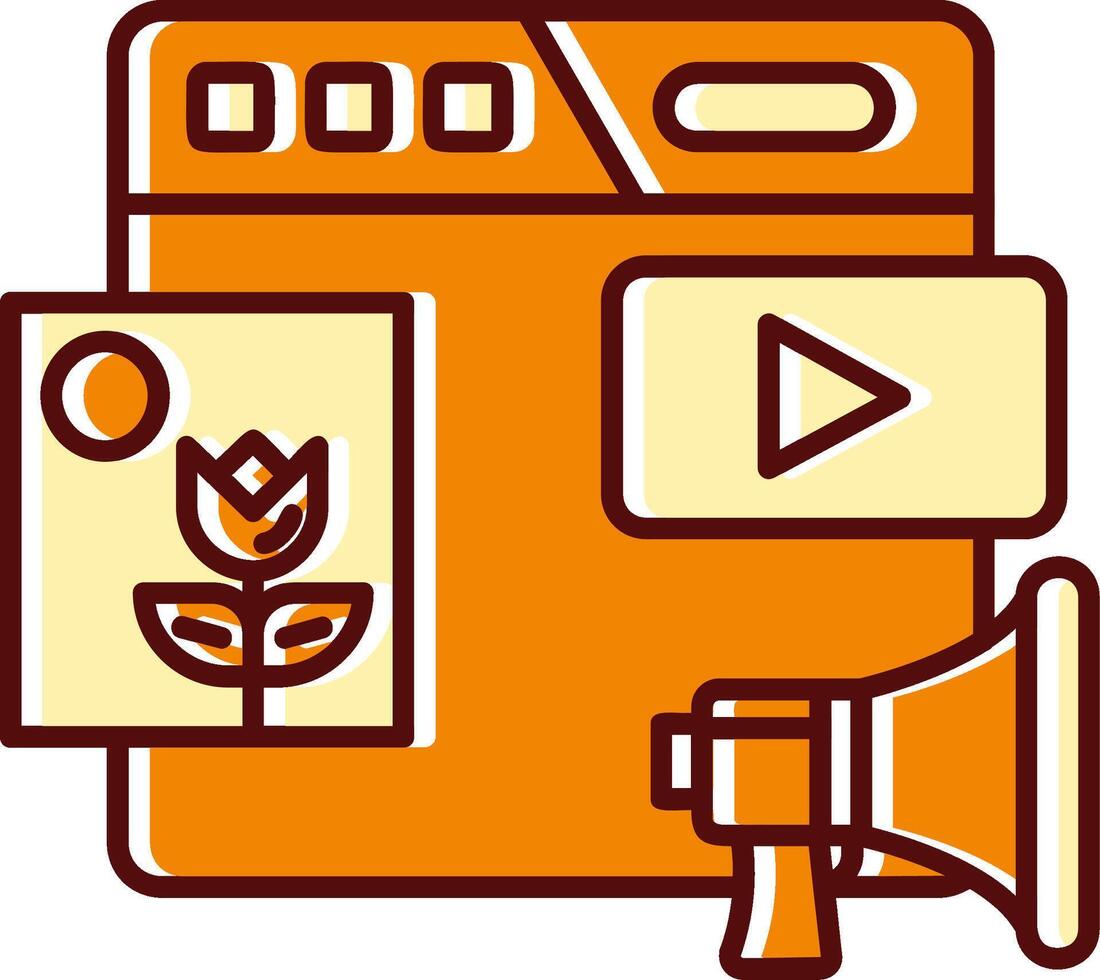 Content management filled Sliped Retro Icon vector