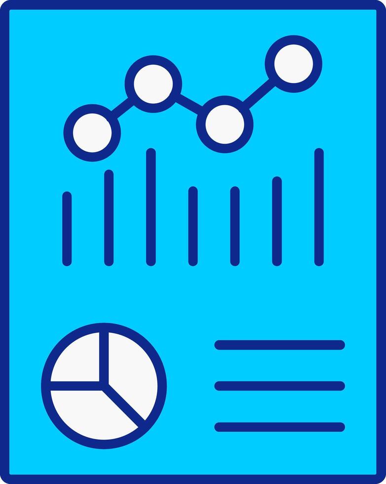 Graphical Report Blue Filled Icon vector