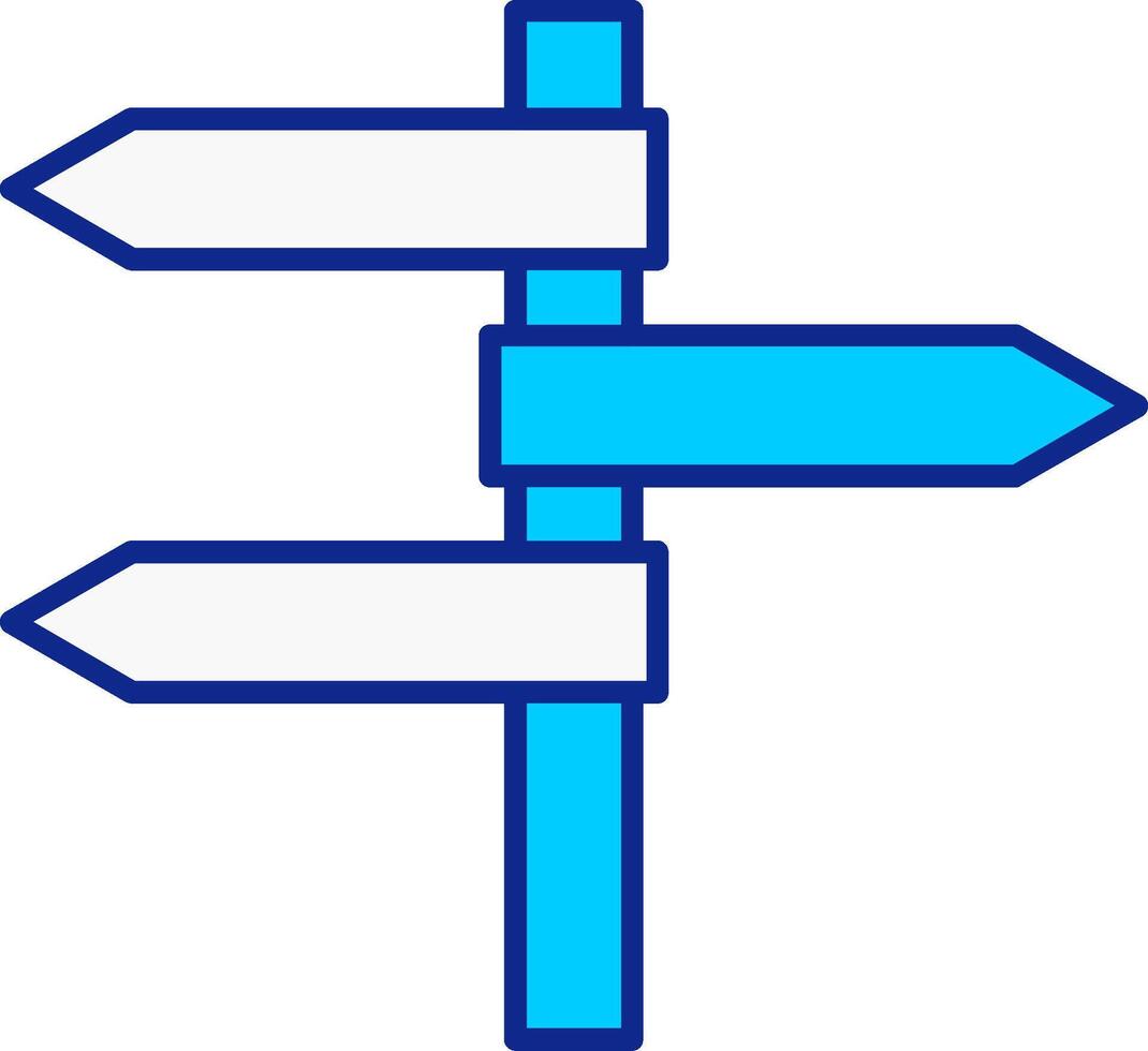 Directional Panels Blue Filled Icon vector