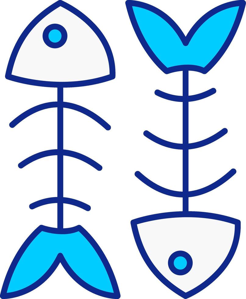 Fishbone Blue Filled Icon vector