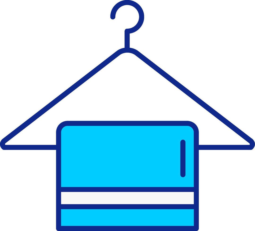 Towel Hanger Blue Filled Icon vector