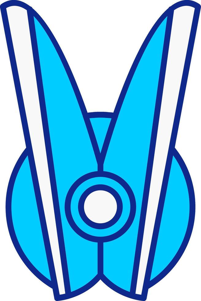 Clothespin Blue Filled Icon vector