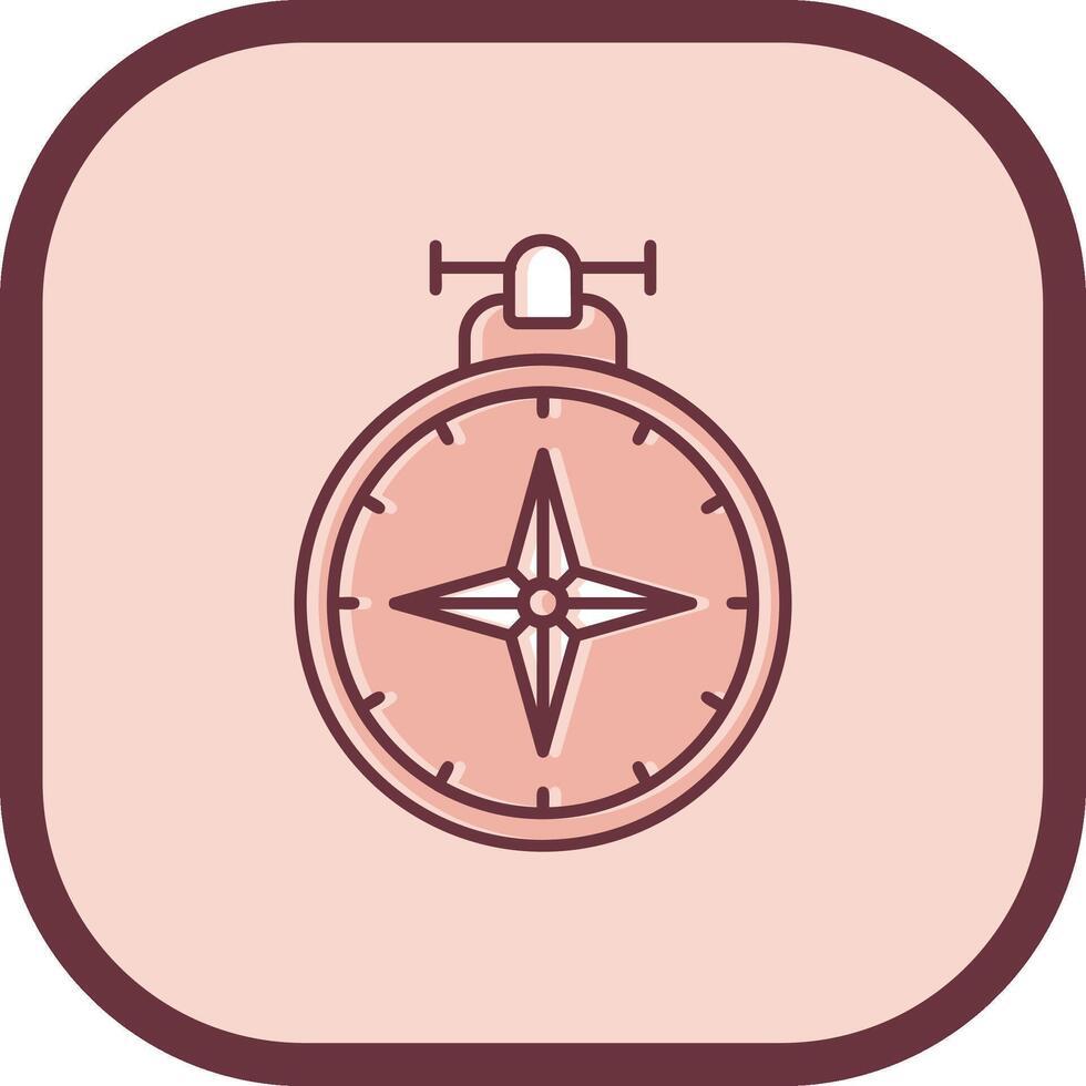 Compass Line filled sliped Icon vector