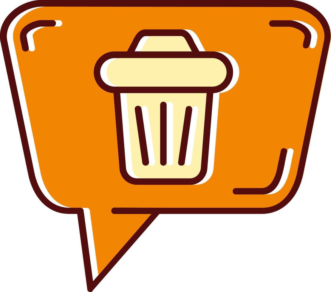 Delete message filled Sliped Retro Icon vector