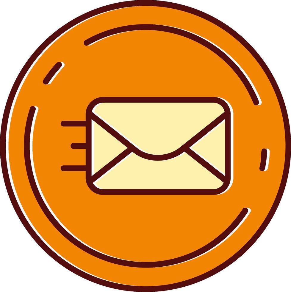 Send filled Sliped Retro Icon vector