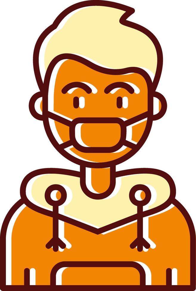 Face mask filled Sliped Retro Icon vector
