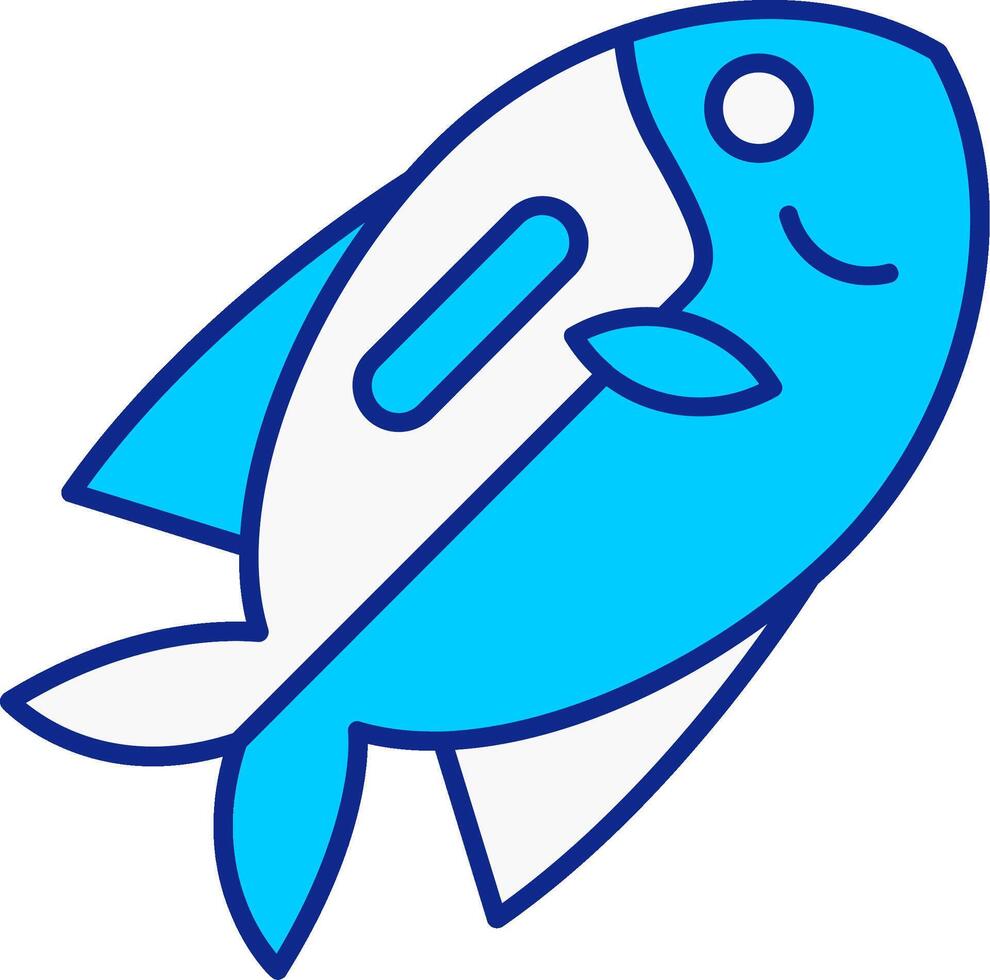 Surgeonfish Blue Filled Icon vector