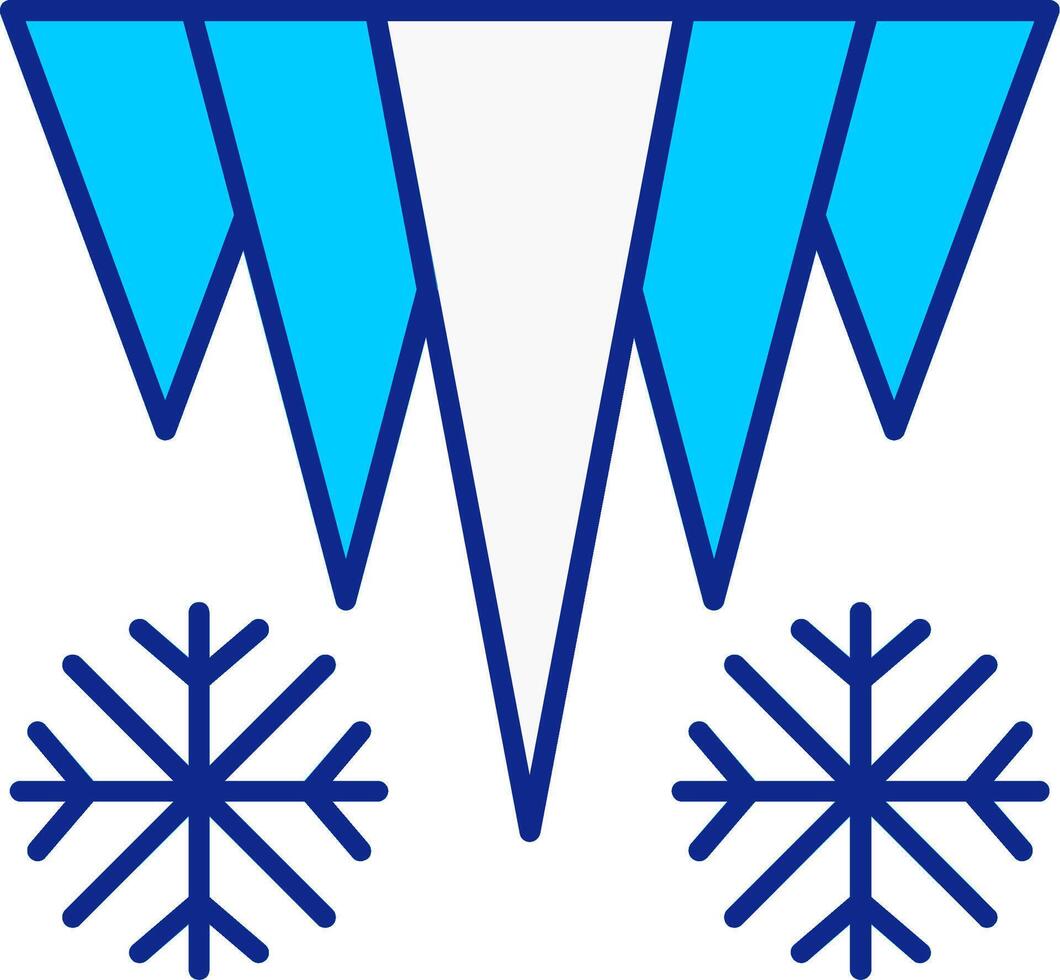 Icicle Blue Filled Icon vector