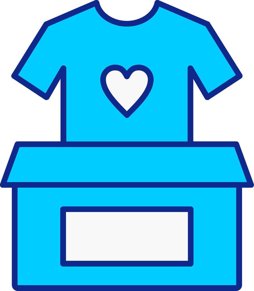 ropa donación azul lleno icono vector