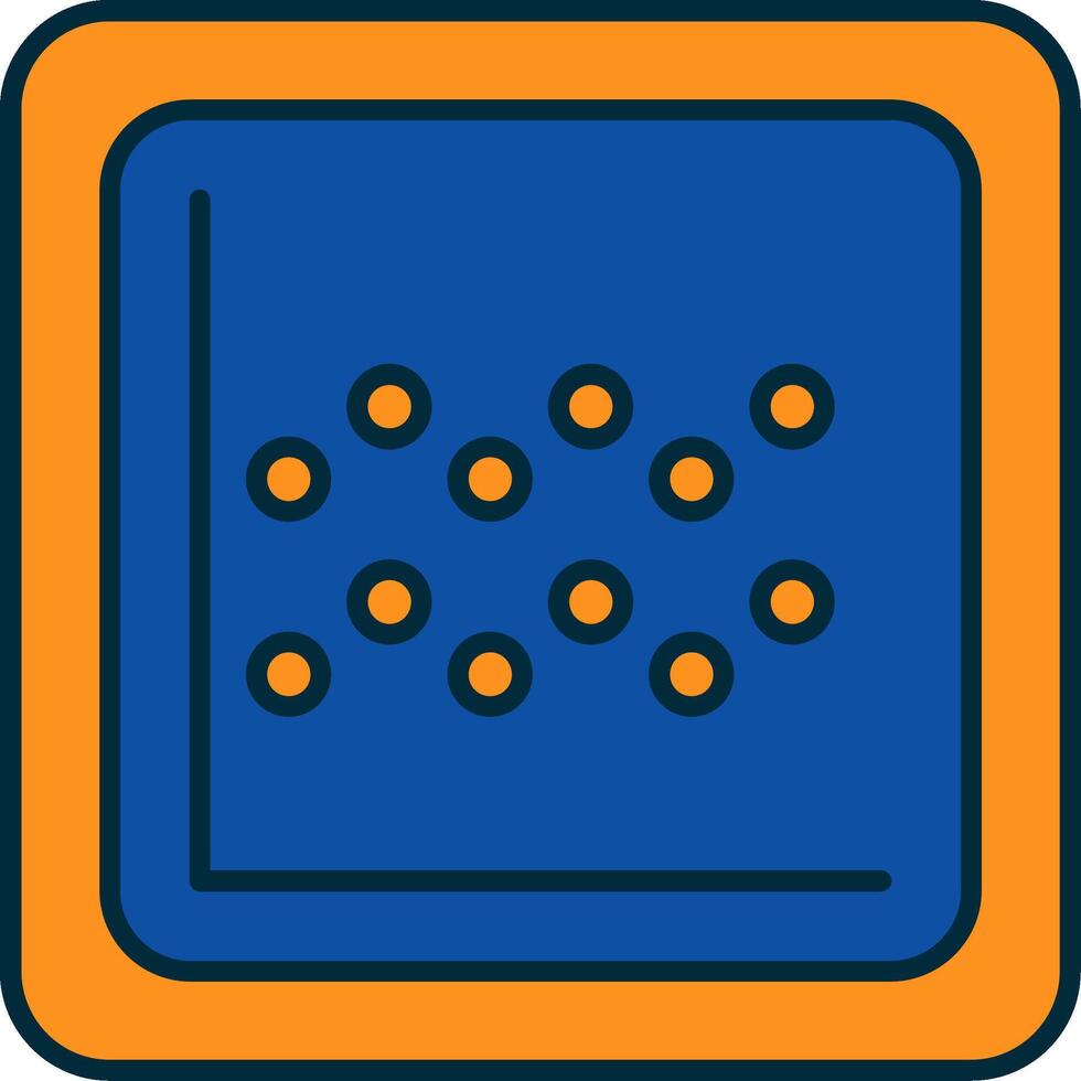 Chart Line Filled Two Colors Icon vector